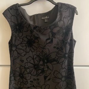 Velvet print black dress